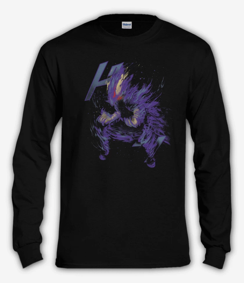 Polera manga larga Negro de Dark shadow
