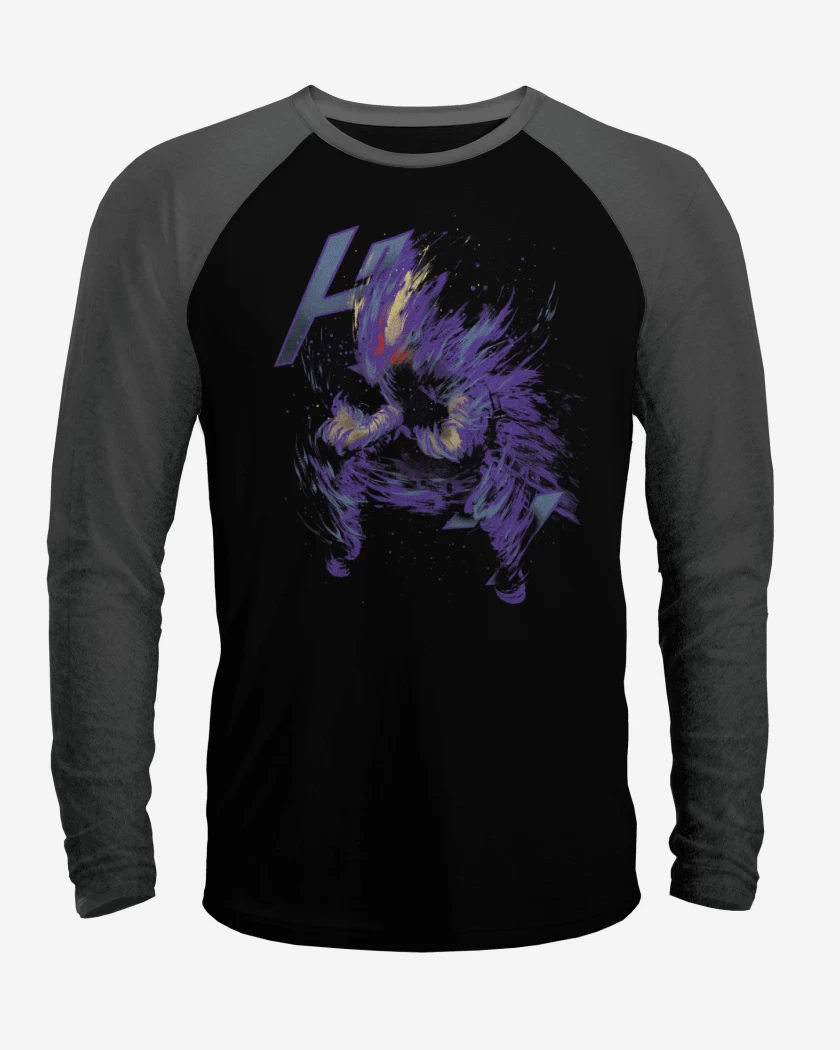 Polera Raglan Negro / Negro Heather de Dark shadow