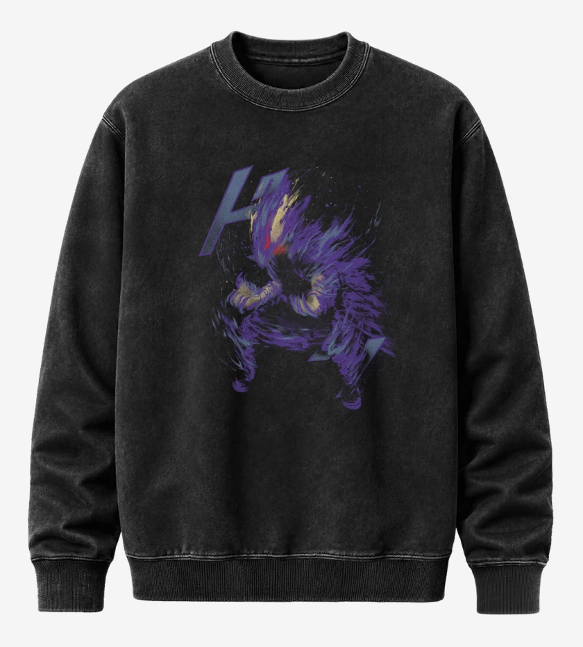 Poleron Polo Acid Wash Negro de Dark shadow
