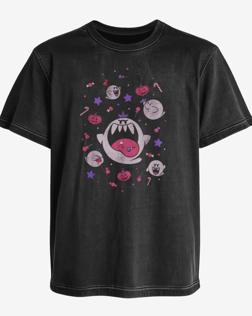 Polera desgastada Negro de Fantasmitas