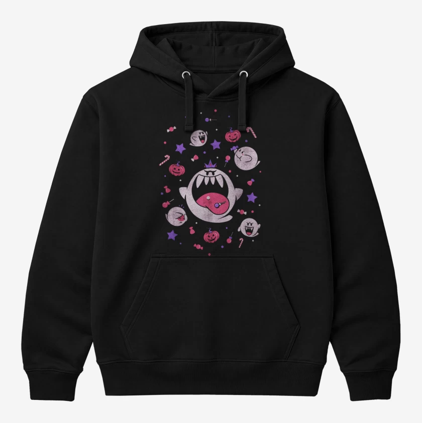 Polerón Canguro Negro de Fantasmitas