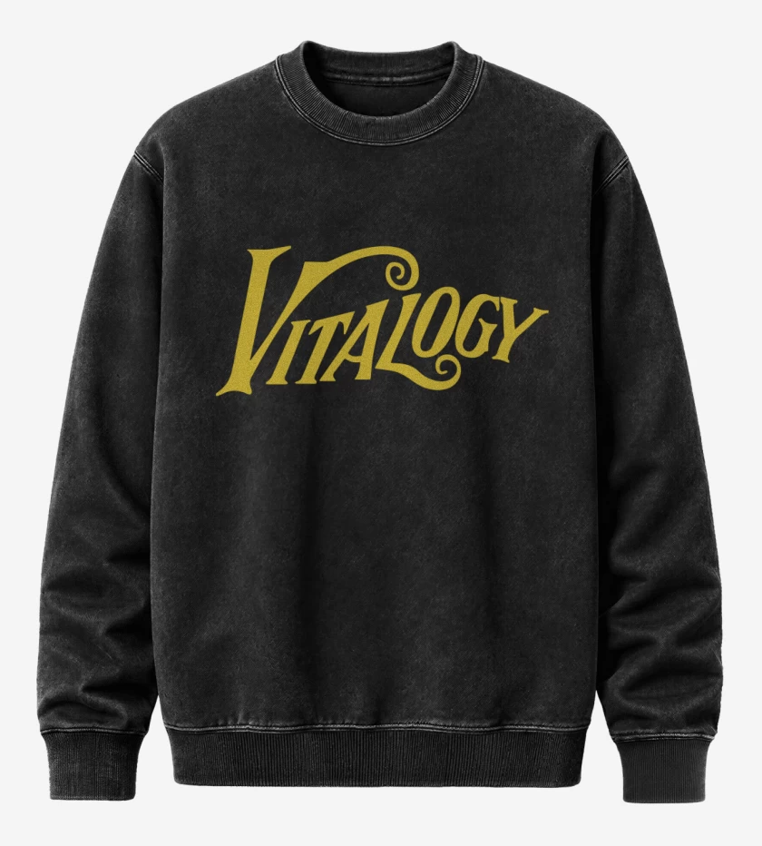 Poleron Polo Acid Wash Negro de Pearl Jam - Vitalogy