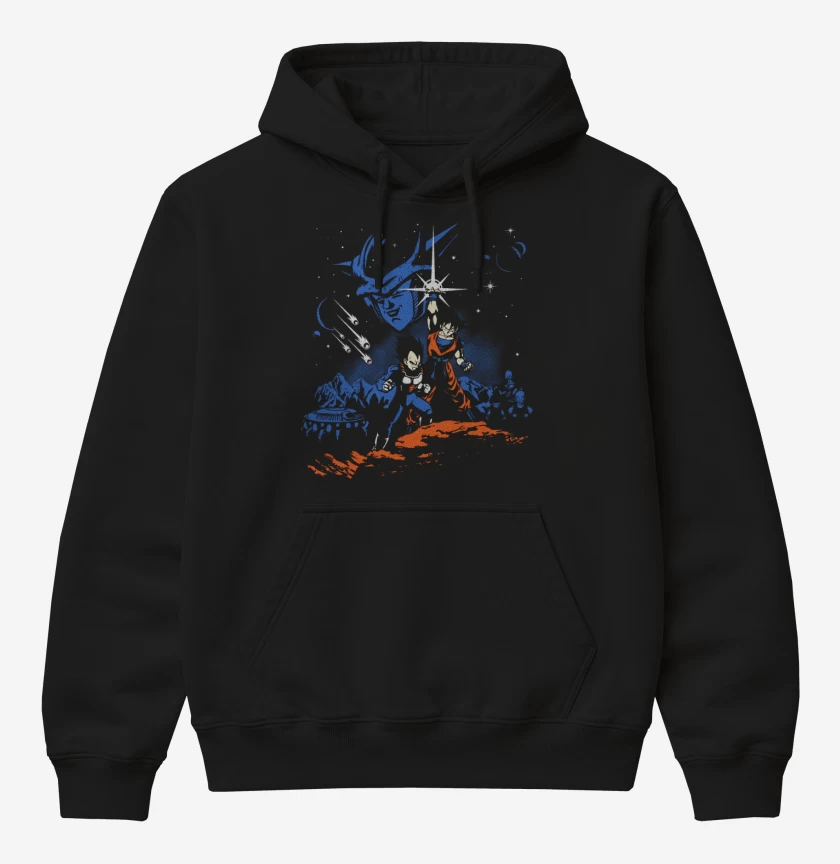 Poleron Canguro básico Negro de dragon ball z