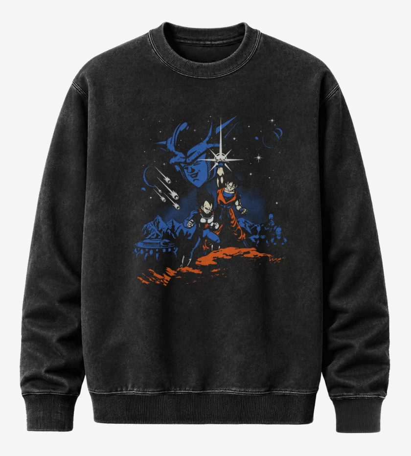 Poleron Polo Acid Wash Negro de dragon ball z