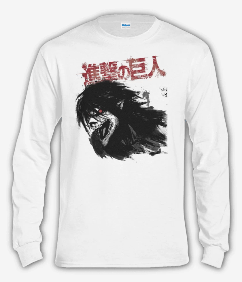 Polera manga larga Blanco de Titan eren 2