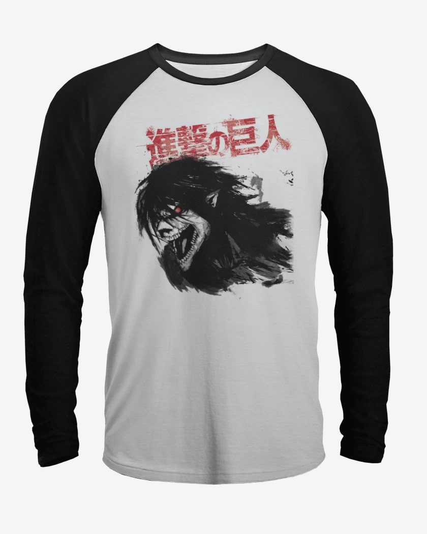 Polera Raglan Blanco / Negro de Titan eren 2