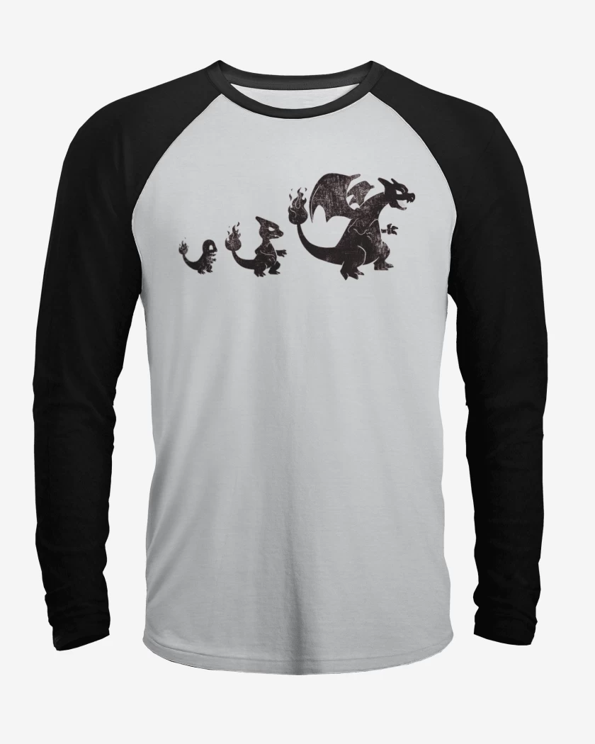 Polera Raglan Blanco / Negro de Char evo