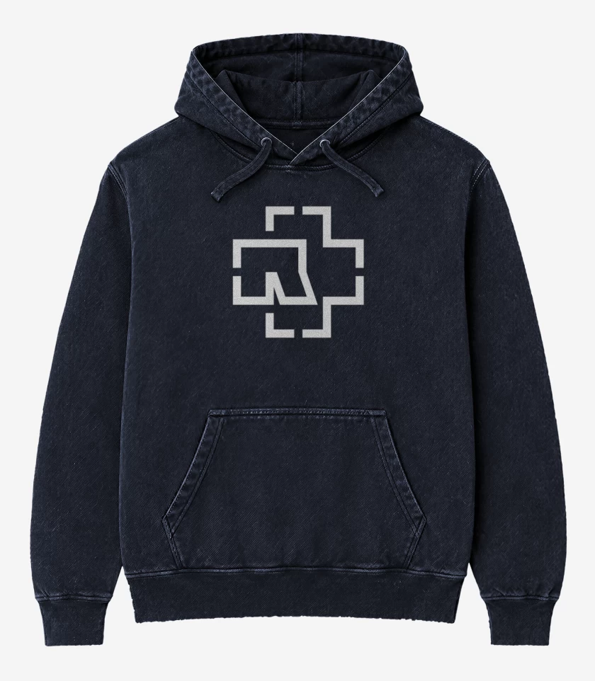 Poleron Canguro Acid Wash Azul Marino de ramstein II
