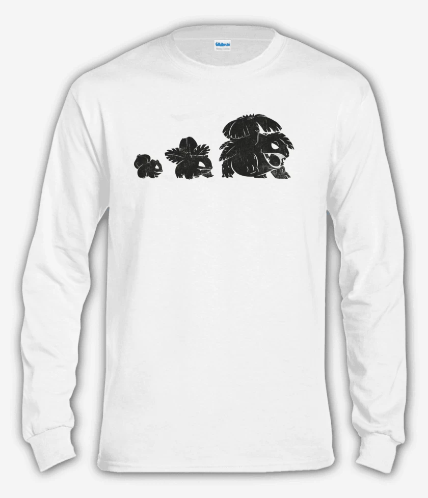Polera manga larga Blanco de bulbasaur evo