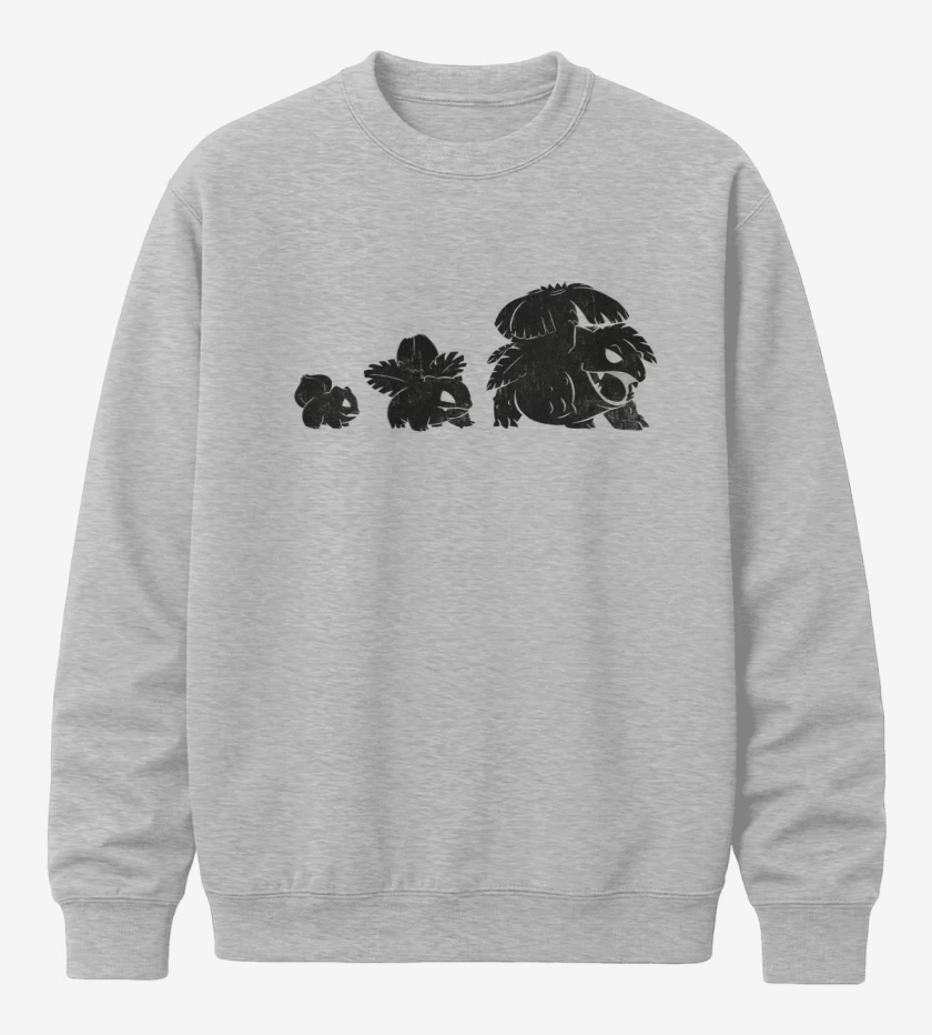 Poleron polo Gris Melange de bulbasaur evo