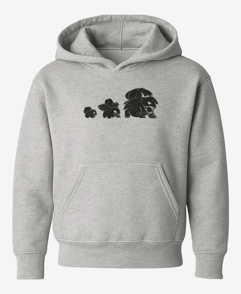 Poleron de niño Gris Melange de bulbasaur evo