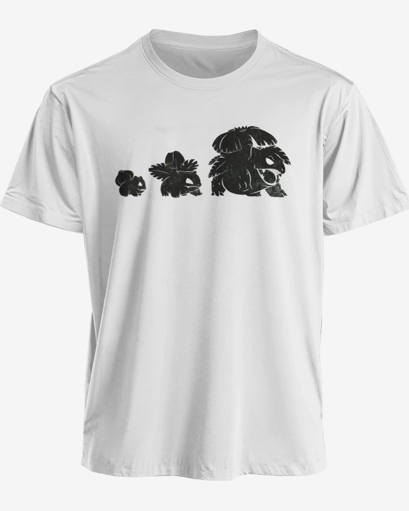 Polera premium Blanco de bulbasaur evo