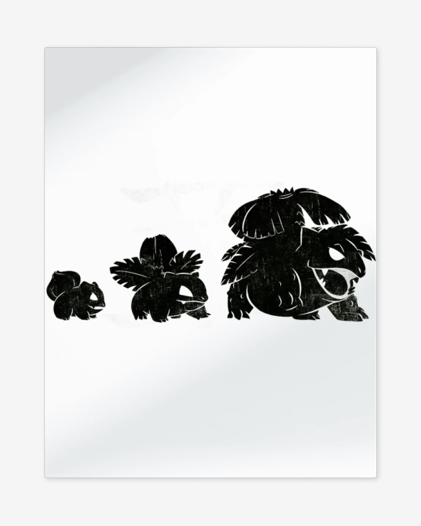 Print metalico Blanco de bulbasaur evo