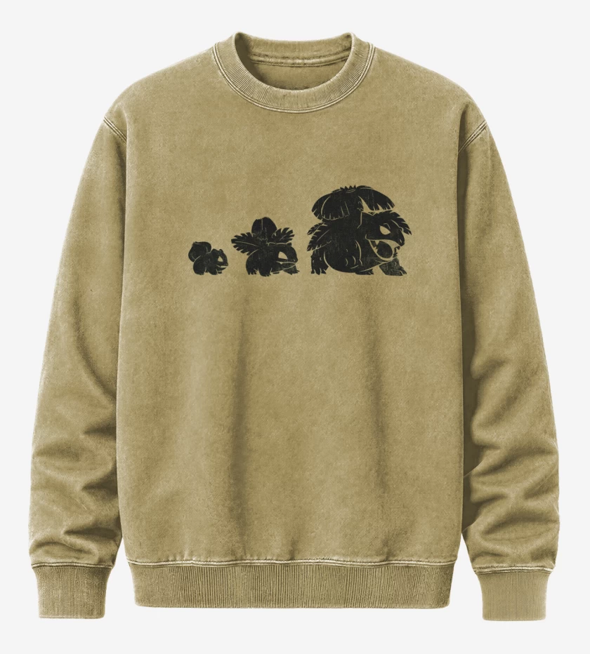 Poleron Polo Acid Wash Beige de bulbasaur evo