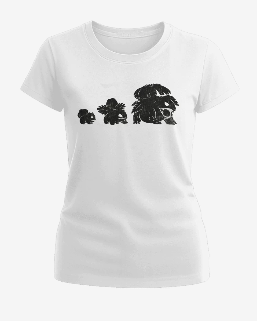 Polera de Mujer Blanco de bulbasaur evo