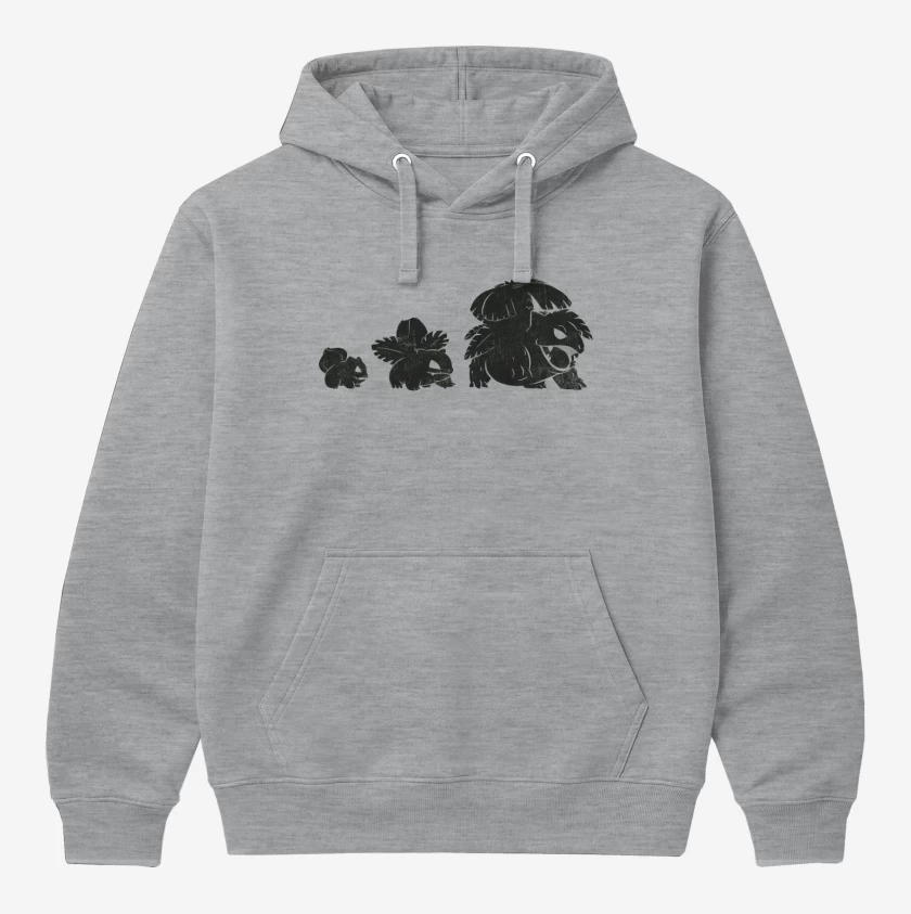 Polerón Canguro Gris Melange de bulbasaur evo
