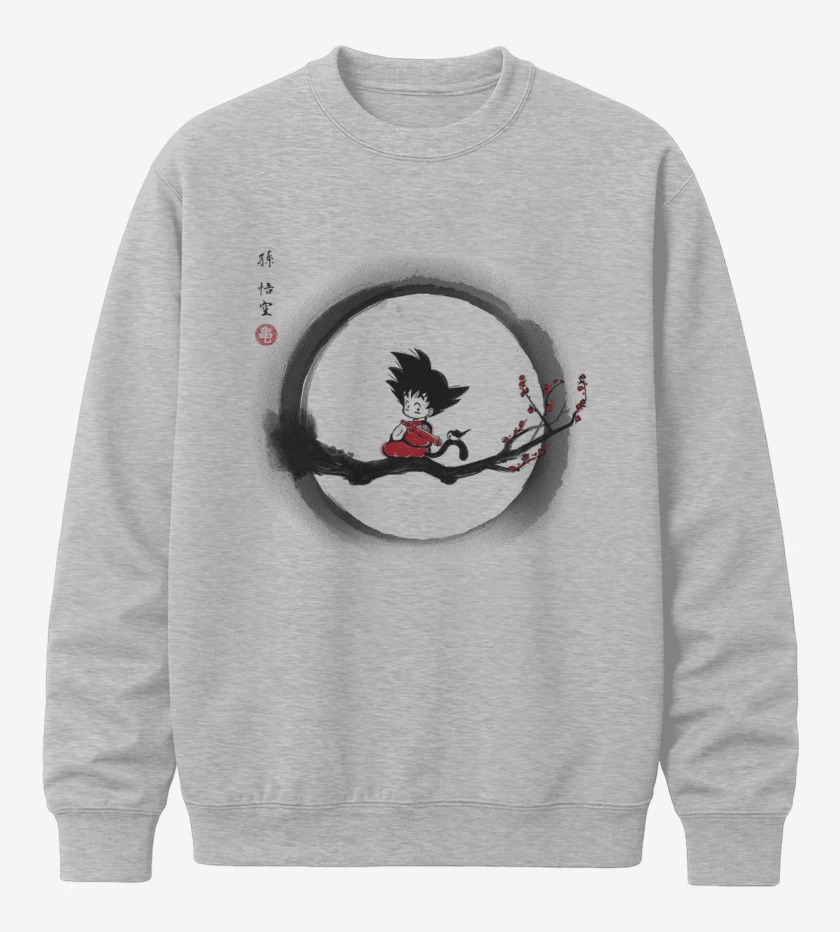 Poleron polo Gris Melange de Pequeño goku 2