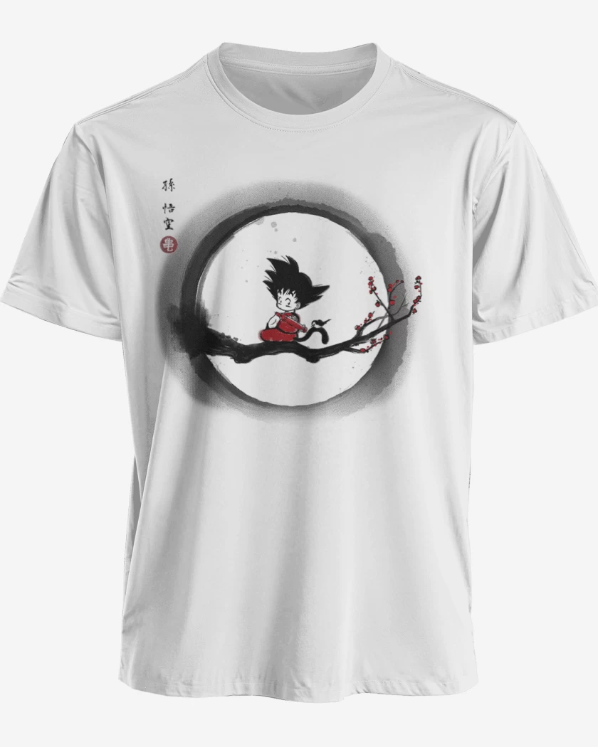 Polera premium Blanco de Pequeño goku 2