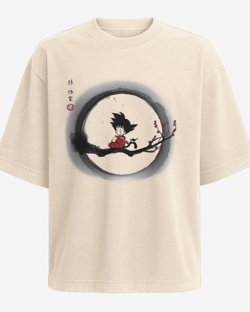 Polera Oversize Beige de Pequeño goku 2