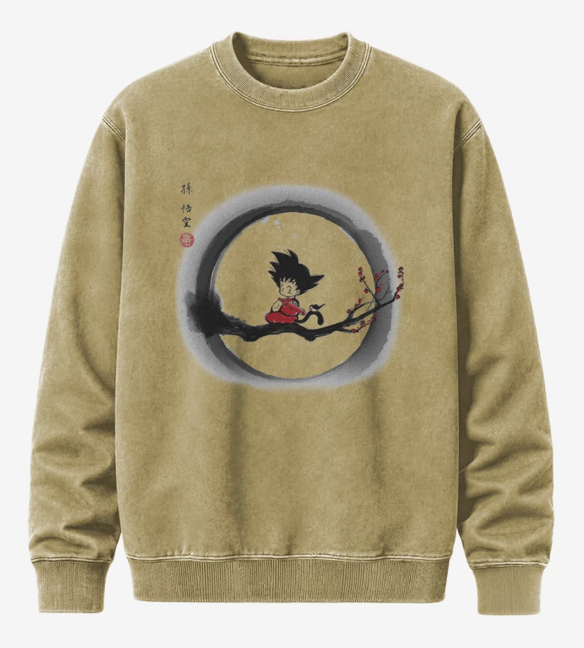 Poleron Polo Acid Wash Beige de Pequeño goku 2