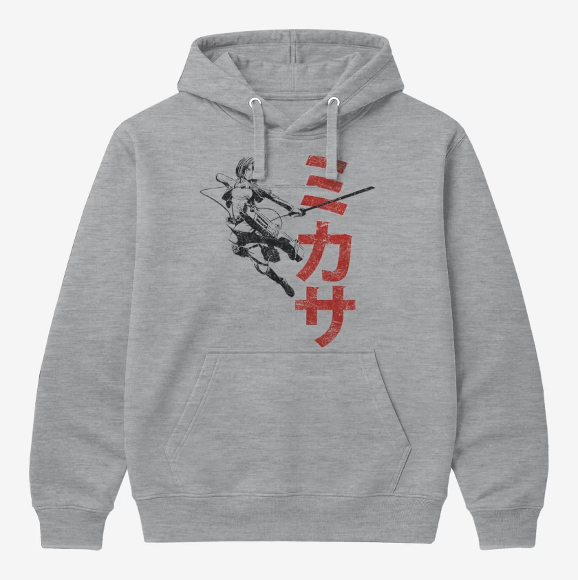 Polerón Canguro Gris Melange de mikasa 2