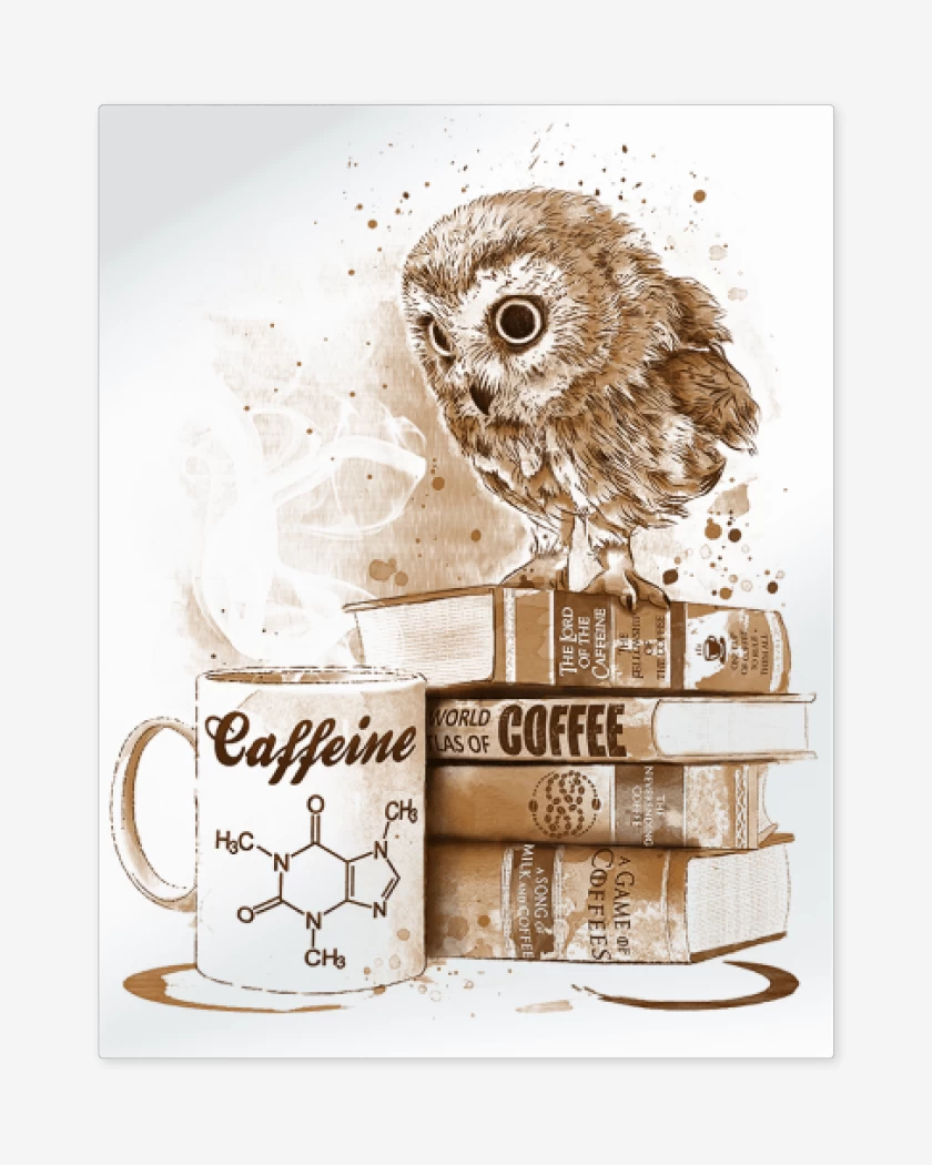 Print metalico Blanco de Cafecito
