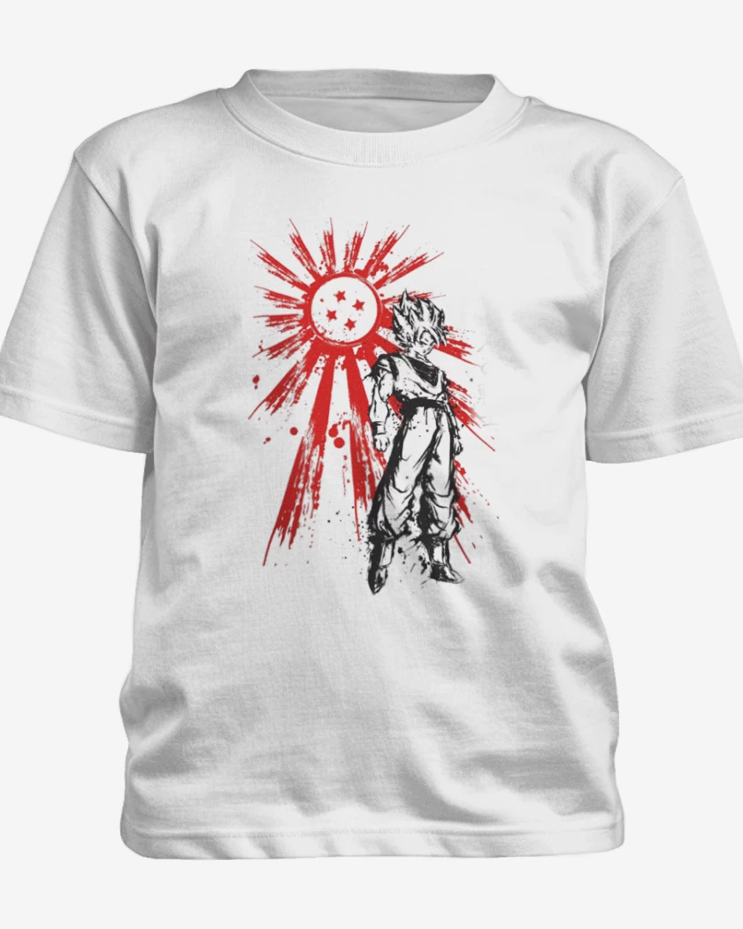 Polera de niño Blanco de Saiyan Warrior