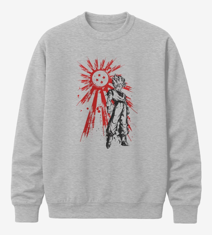 Poleron polo Gris Melange de Saiyan Warrior