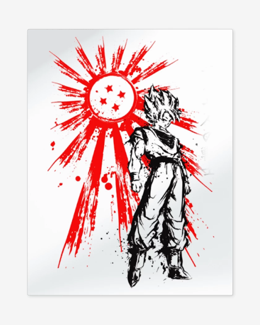 Print metalico Blanco de Saiyan Warrior