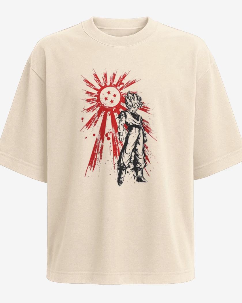 Polera Oversize Beige de Saiyan Warrior