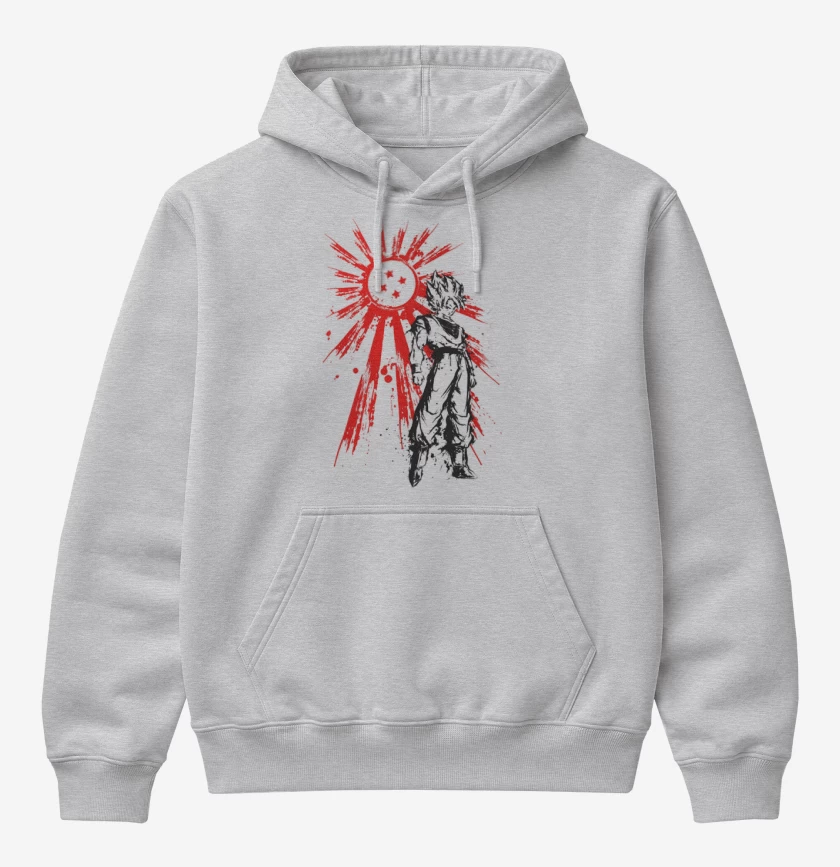 Poleron Canguro básico Gris Melange de Saiyan Warrior