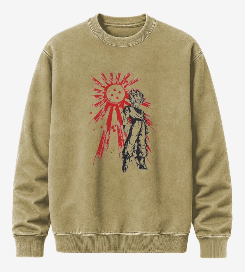 Poleron Polo Acid Wash Beige de Saiyan Warrior