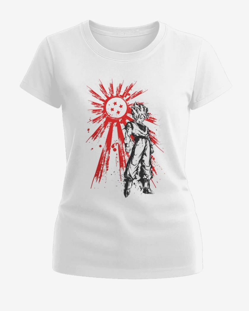 Polera de Mujer Blanco de Saiyan Warrior