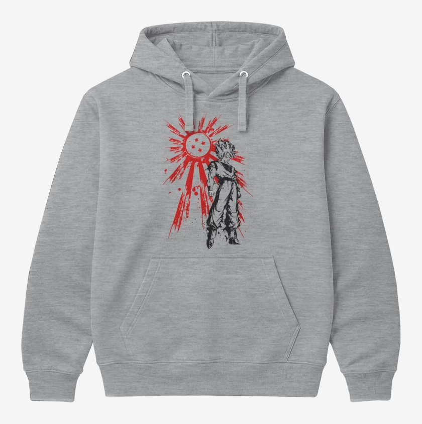 Polerón Canguro Gris Melange de Saiyan Warrior