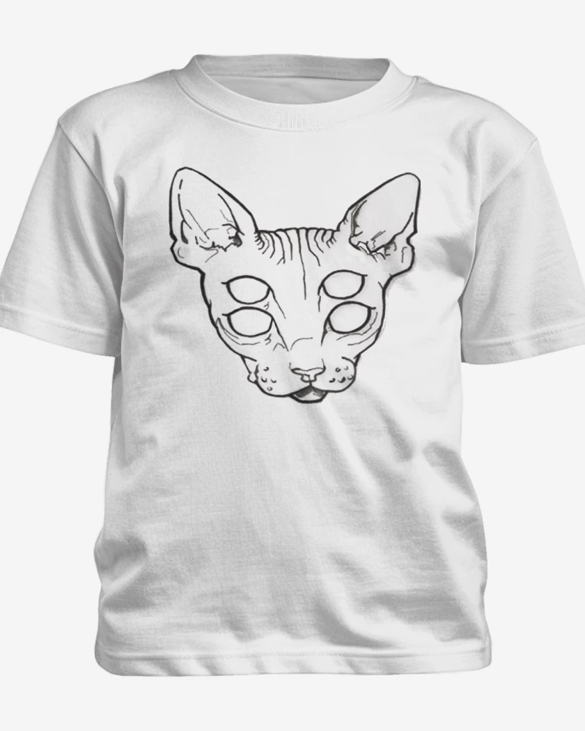 Polera de niño Blanco de Gato Ojos Efect