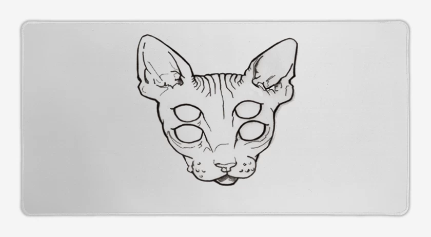 Mouse pad Gamer Blanco de Gato Ojos Efect