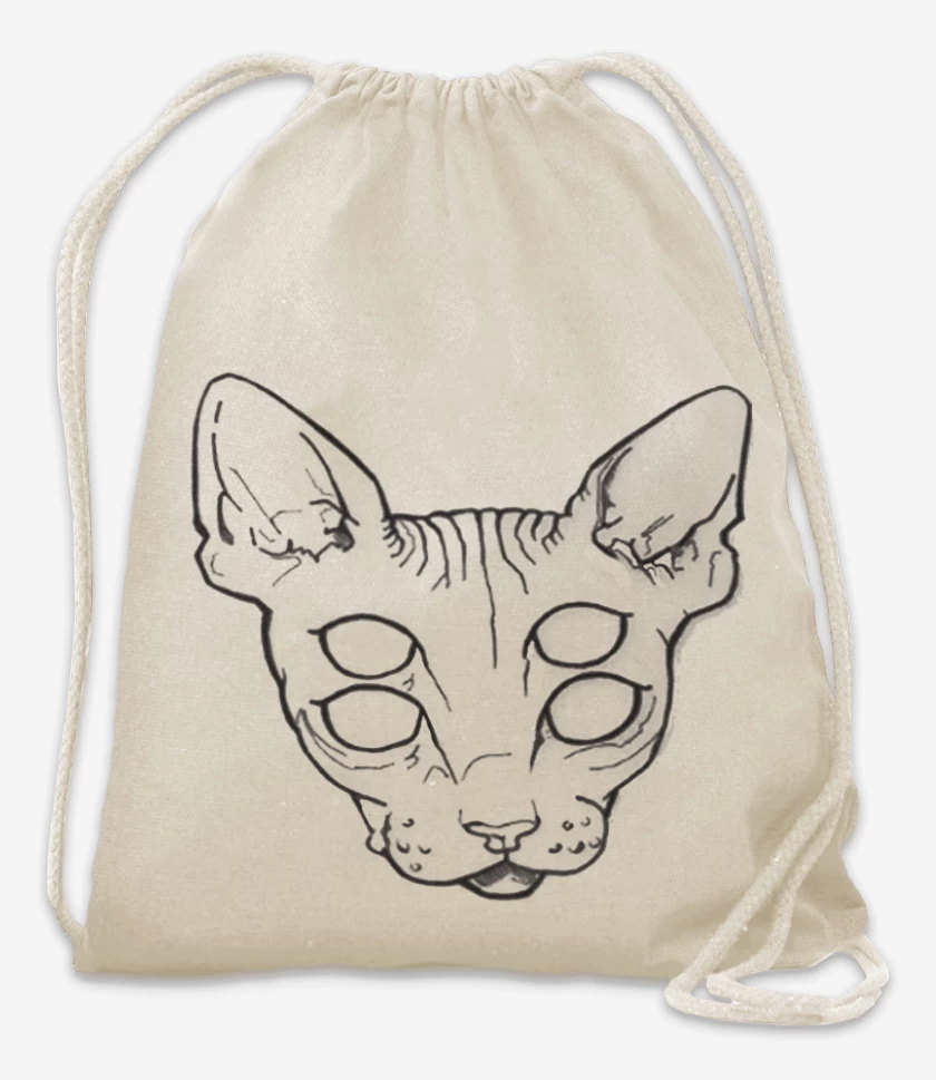 Mochila Blanco de Gato Ojos Efect