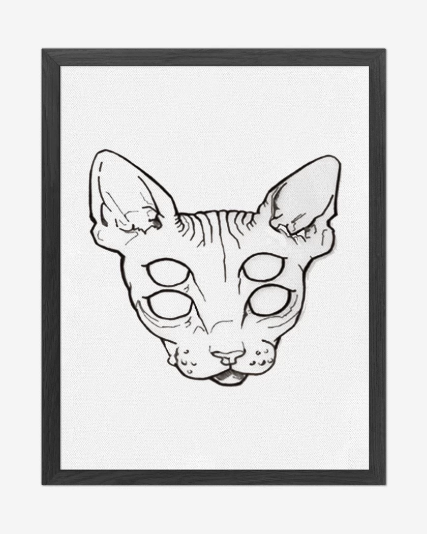 Cuadro decorativo Blanco de Gato Ojos Efect
