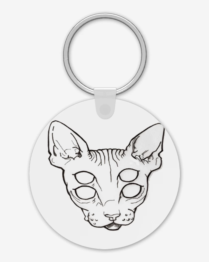Llavero Blanco de Gato Ojos Efect