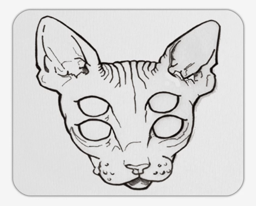 Mousepad Blanco de Gato Ojos Efect