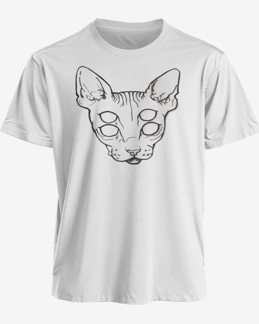 Polera premium Blanco de Gato Ojos Efect