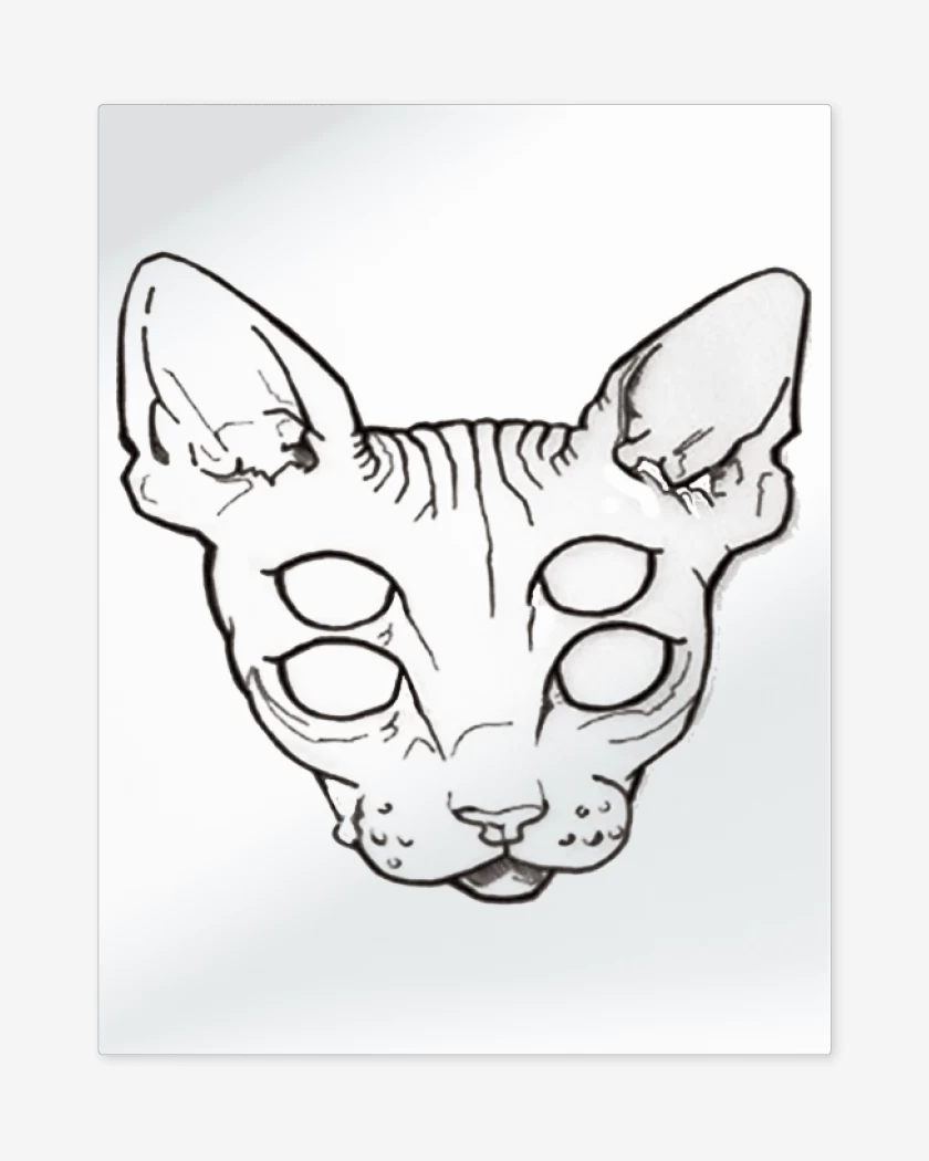 Print metalico Blanco de Gato Ojos Efect