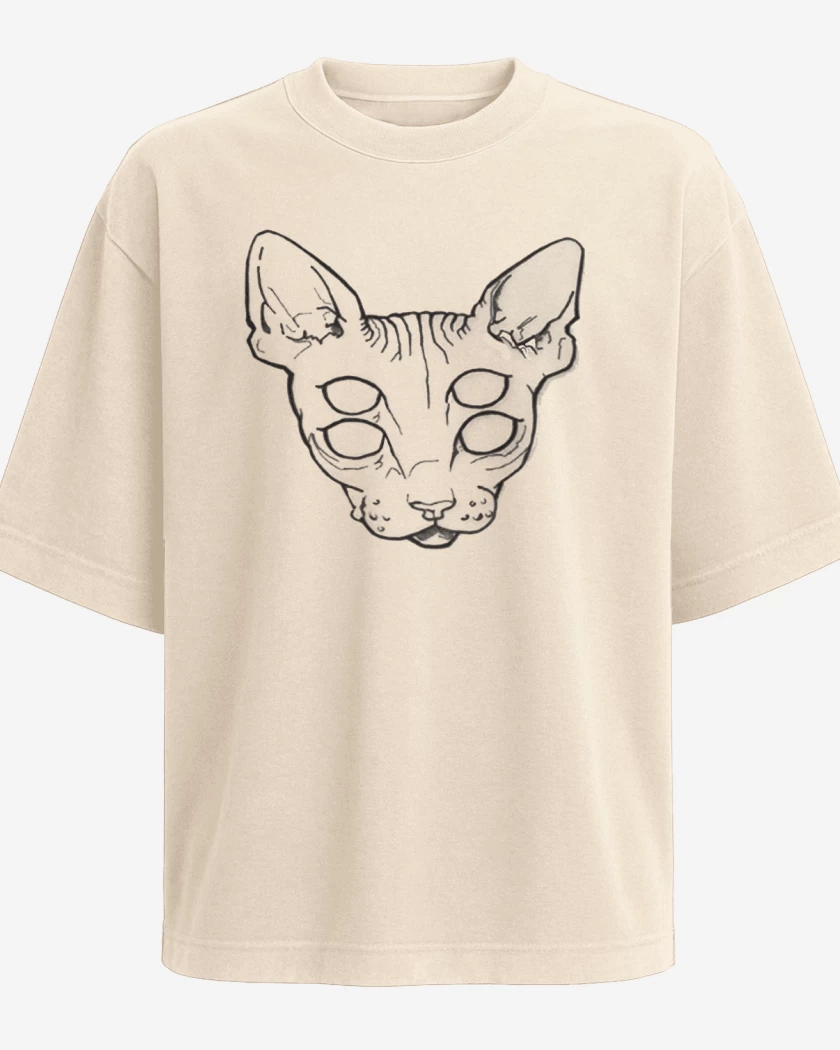 Polera Oversize Gato Ojos Efect