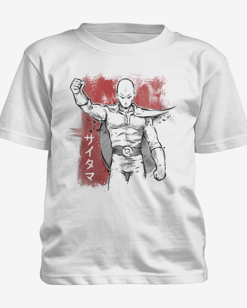 Polera de niño Blanco de Saitama 1