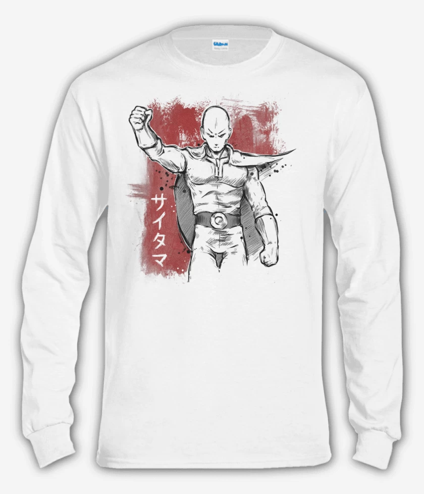 Polera manga larga Blanco de Saitama 1