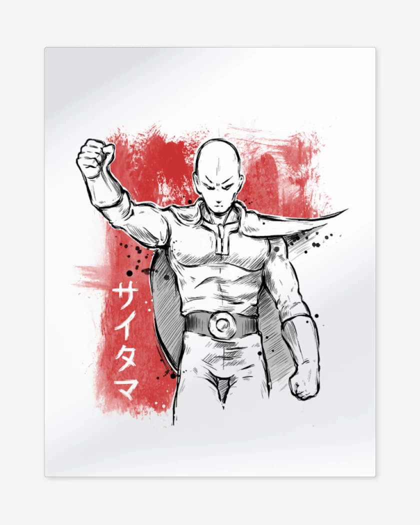 Print metalico Blanco de Saitama 1