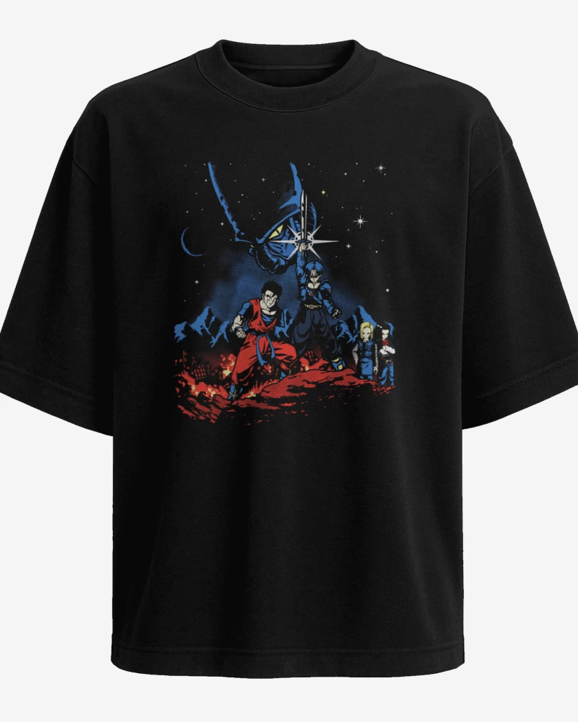 Polera Oversize Negro de dbz saga androides