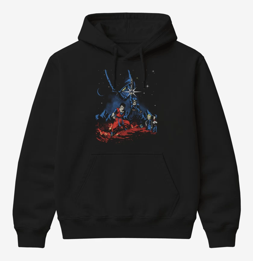 Poleron Canguro básico Negro de dbz saga androides