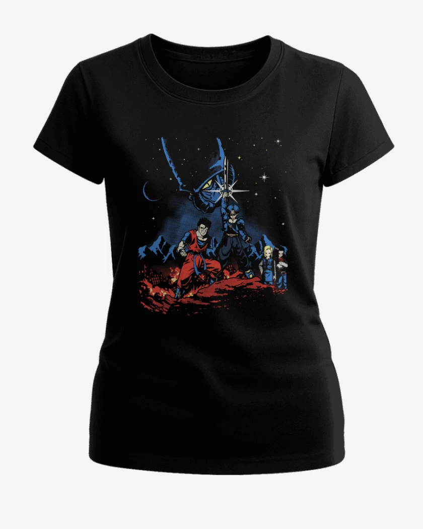 Polera de Mujer Negro de dbz saga androides