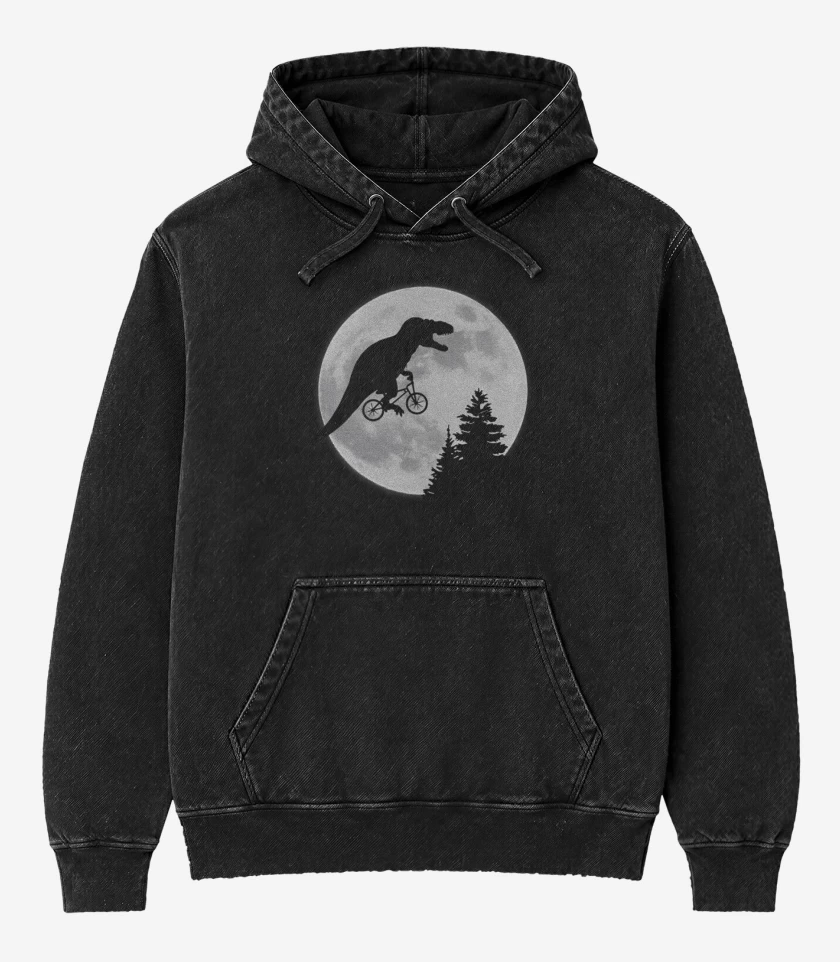 Poleron Canguro Acid Wash Negro de E.T. REX 